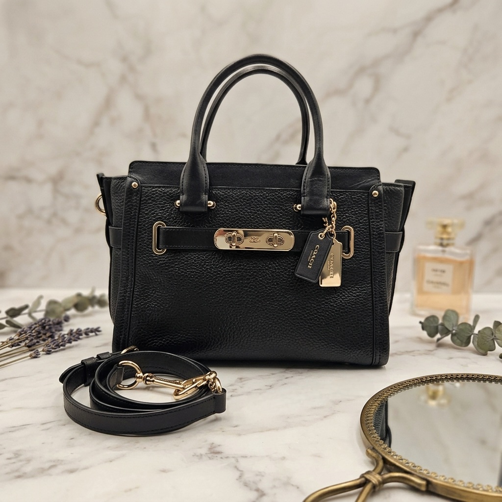 コーチ　COACH　スワッガー27　キャリーオールペブルドレザー　2WAYバッグ