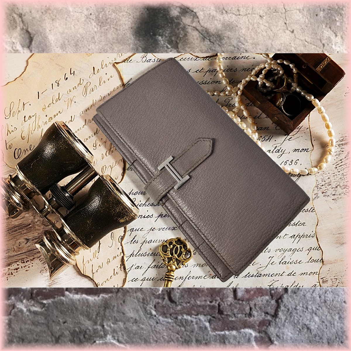 エルメス　ベアン　長財布