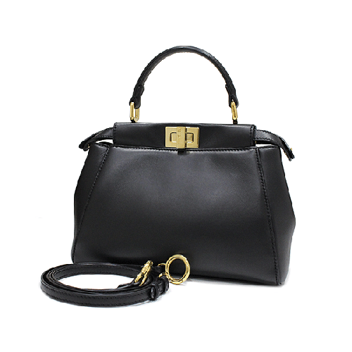 <br>FENDI フェンディ 2way ショルダー ターンロック レザー /ピーカブー・モンスター/ブルー/8BN226/014*****/ブランドバック/Aランク/69